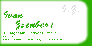 ivan zsemberi business card